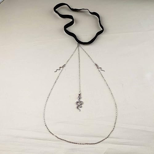 Boho Snake Leg Chain Silver Serpent Thigh Garter Sexy Stretch Body Chain Beach Bikini Rave Party Prom Jewelry Accessory for Women Girls