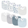 Konssy Muslin Baby Bibs 8 Pack Baby Bandana Drool Bibs Cotton for Unisex Boys and Girls, Soft Absorbent Set for Teething and Drooling - color: Ocean