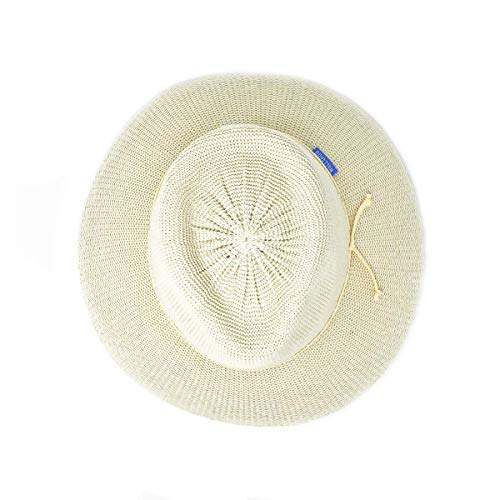 Wallaroo Hat Company Women's Victoria Fedora – UPF 50+ UV Protection, Wide Brim, Packable & Adjustable Sun Hat - color: Natural, size: Medium