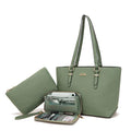 Purses And Wallets Set For Women Work Tote Satchel Handbags Shoulder Bag Top Handle Totes Purse With Matching Wallet - color: A59-3pcs/Set Green