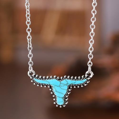 Western Necklaces Set for Women Choker Necklace Cowboy Cowgirl Boho Cow Pendant Necklace Southwest Tribal Adjustable Jewelry Accessories