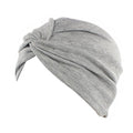 DECOU Solid Color Clean Plain Twist Pleasted Hair Turban Cap - color: Grey