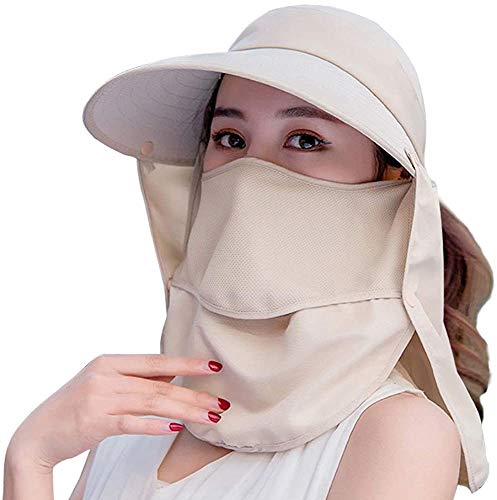 Wide Brim Sun Hat – Multifunctional UPF 50 Protection Bucket Fishing Hat Cap - color: Khaqi