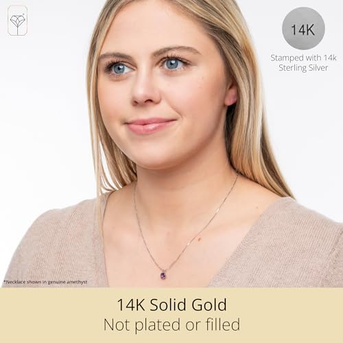 MAX + STONE Cushion Cut Gemstone Necklace | 8mm Solitaire Birthstone Necklace for Women | Gemstone Pendant Necklaces with 18 inch Box Chain - color: Smoky Quartz
