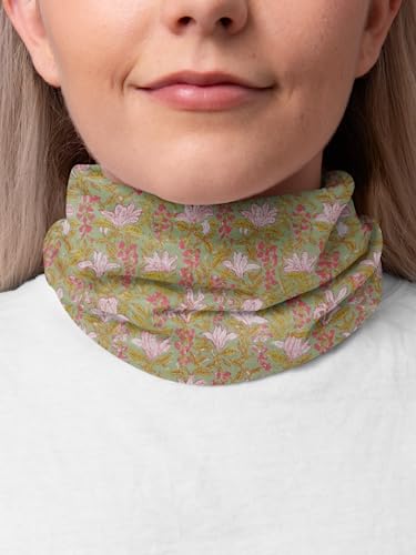 AVKA Studio 100% Cotton Bandanas for Women & Men, 2 Pack 20x20 Inch, 22x22 inch Hand Printed, Lightweight Cotton Handkerchief - color: Green & Pink, size: 20 x 20 Inches