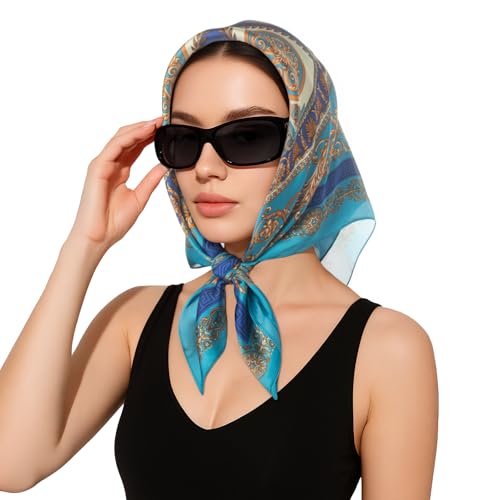 RIIQIICHY Women Head Hair Scarf Like Satin Silk Scarf Sleeping Hair Wrapping Night 27.5" - color: C006