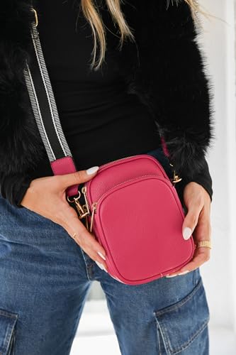 Mali+Lili, Josie Triple Zip Crossbody Bag - color: Fushia