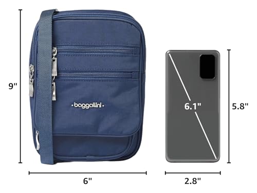 Baggallini Journey Crossbody Bags for Women 9x6 Small Lightweight Travel Handbag W/RFID - color: Pacific