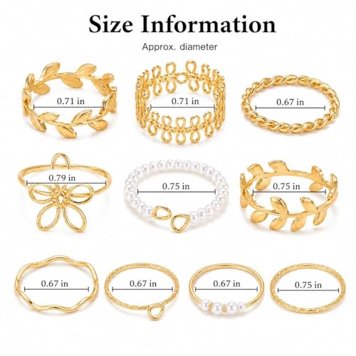 Gold Stackable Rings Set Moon Star Design Adjustable Rings for Everyday Wear Mid FingerPinky Ring Trendy Jewelry Gifts - color: A3