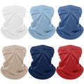 Geyoga 6 Pieces Summer UV Protection Cooling Neck Gaiter Face Clothing Neck Gaiter Mask Scarf Sunscreen Breathable Bandana - color: Neutral Colors