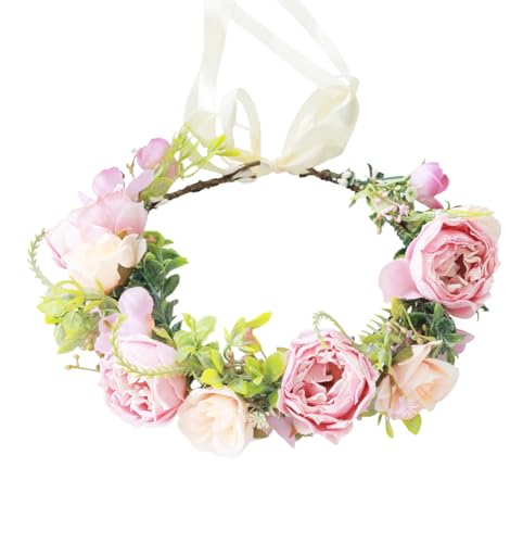 Vivivalue Fairy Floral Crown Woodland Elf flower Headband Elven Wreath for Women Halloween Wedding Cosplay Photo Props Renaissance Lavender - color: 2