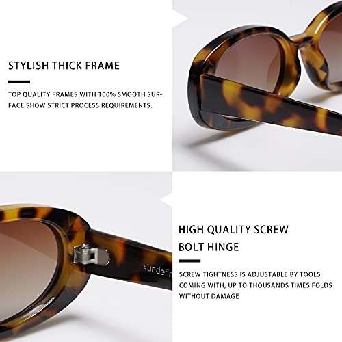 VANLINKER Polarized Retro Oval Sunglasses for Women and Men Small 90s Style VL9580 - color: C4 Tortoise Frame/Brown Tinted Lens