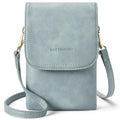 BOSTANTEN Vegan Leather Crossbody Bags for Women Designer Cell Phone Bag Wallet Purses Adjustable Strap - color: Denim Blue