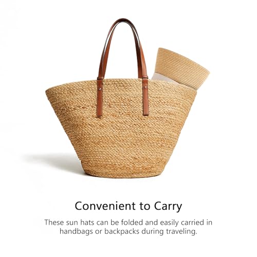 DRESHOW Women Straw Sun Hat Short Brim Panama Travel Fedora Summer Hat Roll Up Beach Cap for Women UPF 50+ - color: 1 Pack Rolled Hat: Khaki (Beige Band)