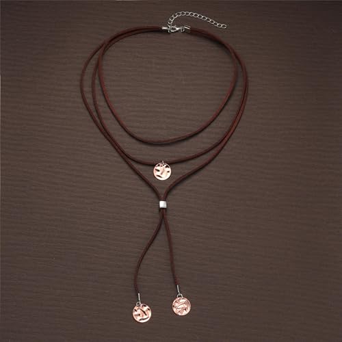 Boho Outfits for Women Boho Necklaces Country Concert Outfits Nashville Western Jewelry Choker Necklaces Long Leather Necklace Western Dress Jewelry Country Cowgirl Accessories Gifts - color: D：Brown Choker Necklace