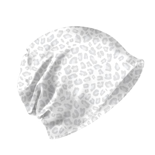 Chemo Caps Slouchy Beanie Hat Stretch Cancer Head Wraps Turban Sleep Headwear Scarf for Women Girls Men - color: I-12-grey Leopard