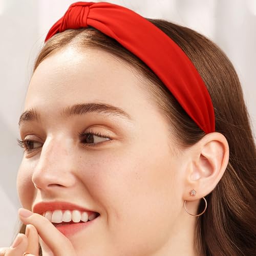 Red Headband Knotted Hair Bands Christmas Hair Accessories for Women Girls Wedding Xmas Party Favor Supplies - color: Red