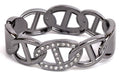SPUNKYsoul Chain Link Buckle With Rhinestones Cuff Bracelet in Gold, Silver Rose Gold and Gun Metal for Women - style: Gun Metal Oval with Line and Rhinestones