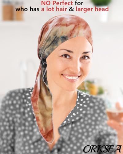 Chemo Headwear for Women Pre-Tied Head Scarf Headwraps Soft Turbans Cancer Hats Chemo Beanie Coverings Scarves - color: Khaki Flower