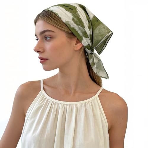 21 x 21 Inch Cotton Bandana for Women and Men,Soft Breathable Head Scarf, Multi-purpose Headband, Hair Scarf - color: Ink Green-un06