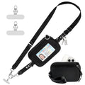 Tiostep Clip and Go Strap for Phone with Wallet Crossbody Phone Lanyard Adjustable and Detachable RFID Wristlet Wallet with ID Window and Zipper, Black(L) - color: Black, size: Large