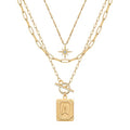 Paxuan Dainty Gold 3-Layer Personalized Initial Necklace for Women - 18K Gold Layered Letter Pendant Necklace Adjustble Paperclip Chain Choker Necklace Jewelry Gifts with Star Charm - style: Letter A