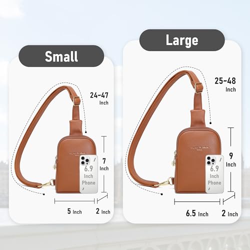 INICAT Women's Small Sling Bag, Lightweight Everyday Vegan Leather Crossbody Purse for Daily Essentials and Travel Light - color: Brown Mocha, size: Small