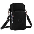 WITERY Waterproof Nylon Cute Crossbody Cell Phone Purse Smartphone Wallet Bag for Women - color: Black