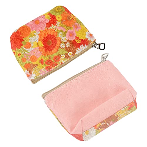 Women and Girls Cute Fashion Coin Purse Wallet Bag Change Pouch Key Holder - color: Flowers