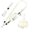 Tiostep Clip and Go Strap for Phone with Wallet Crossbody Phone Lanyard Adjustable and Detachable Wristlet Wallet with ID Window and Zipper, Beige - color: Beige, size: Medium