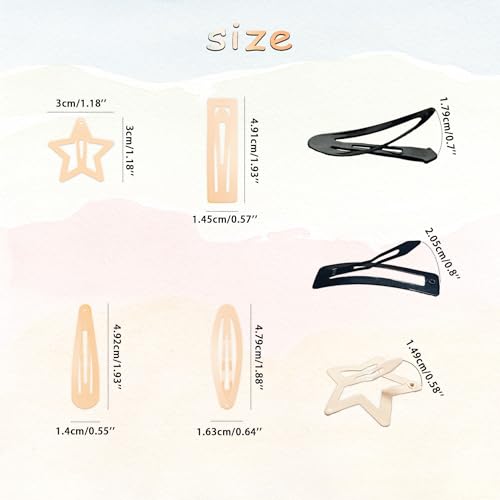 100PCS Snap Hair Clips for Women, 2 Inch Non-Slip Metal Barrettes, Stylish Hair Accessories for Girls, Perfect for Daily Use and Styling