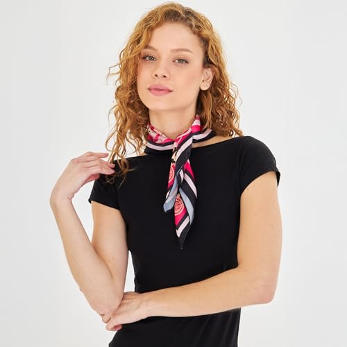 dscarf Womens Neck Scarf 21"x21" Small Square | Headband Scarf Ethnic Bandana Head Scarf Flowering Breathable Lightweight - color: Belt Design 4