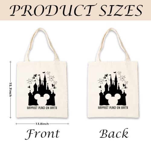 Canvas Tote Bag Aesthetic for Women,Reusable Canvas Cute Shoulder Bag for Grocery, Shopping, Beach & Daily Use - color: Castle