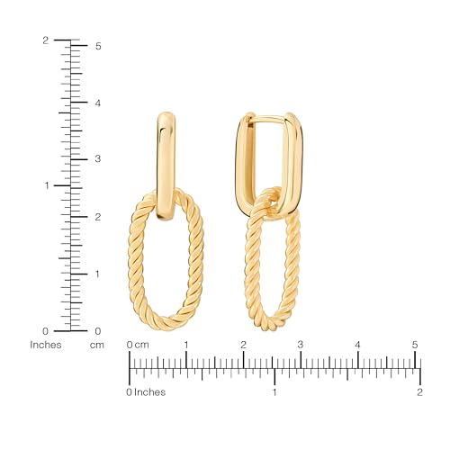 Amazon Essentials Plated Tailored Hoop Earrings - color: Gold Tone, size: L: 1.51" X W: 0.13"