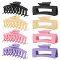 LuSeren 8 Pack Hair Clips for Women 4.3 Inch Large Hair Claw Clips for Women Thin Thick Curly Hair, Big Matte Banana Clips,Strong Hold jaw clips Black Purple Beige Pink - color: Multicolor1