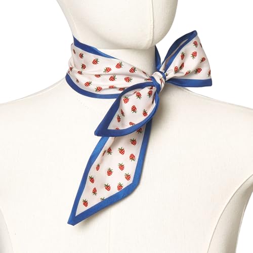 QIUTIMIY 4 Pack Purse Scarf Handbags Skinny Twill Hair Scarves Narrow Neck Scarf Band Women Fashion Accessories Bag Charms - color: Style 1
