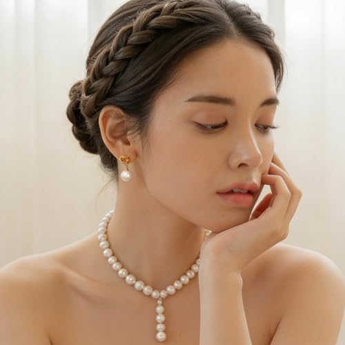 18K Gold Love Knot Stud Earrings for Women Statement Button Pearl Stud Earrings Minimalist Cute Small Post Earring - color: 10.Love knot