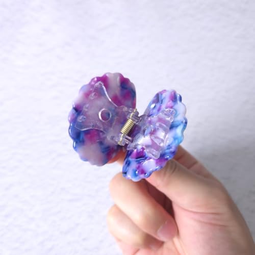 Shell Claw Clip,Acetate Hair Clips,Small Hair Clips for Women,Marble Purple - color: Marble Purple