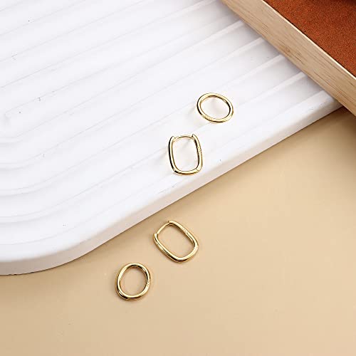 MILACOLATO 925 Sterling Silver Hoop Earrings for Women 18K Gold/Rhodium Plated Drop Dangle Hoop Earrings with Charms Cross Spike Moon Star Paperclip Link Statement Earrings Convertible Link Huggie Earrings Hypoallergenic - color: Gold Tone : Hoop with Dan