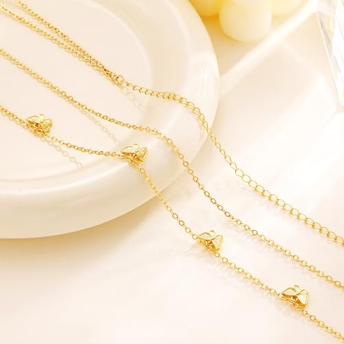 CHESKY Waist Beads for Women, Dainty 14k Gold Plated Waist Chain Beach Accessories Cute Belly Chain Body Chain Gold Chain Belts for Women Summer Beach Jewelry for Womens Gifts Rave Outfits for Womens - style: butterfly chain-gold