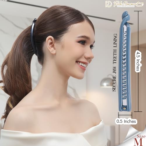 RC ROCHE 6 Pcs Banana Hair Clip Thin Hair Fine Ponytail Maker No Slip Small Claw for Women Secure Grip Jaw Clamp Cute Strong, Medium Coastal Serenity Trio - color: (Medium) Coastal Serenity