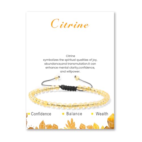 Lit Wall Crystal Anklets for Women Handmade Beach Boho Ankle Bracelet 4mm Adjustable Beaded Ankle Bracelet Waterproof Natural Stone Anklet Plus Size Anklets Gemstone Anklet Jewelry Gift for Her - style: Citrine