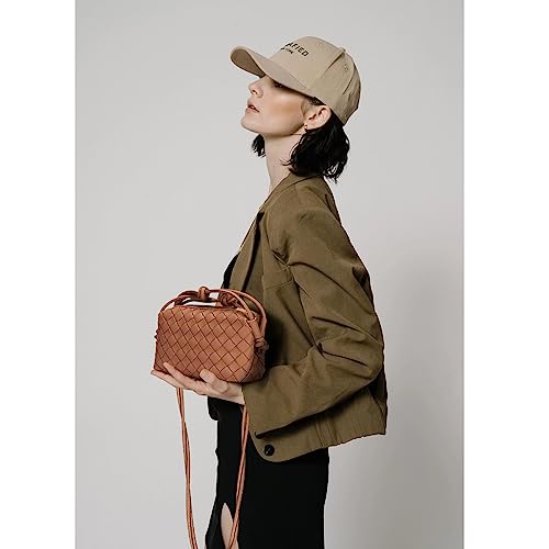 ZEDIUH Woven Bag for Women Crossbody Shoulderbag, Small Vegan Leather Purse - color: Brown