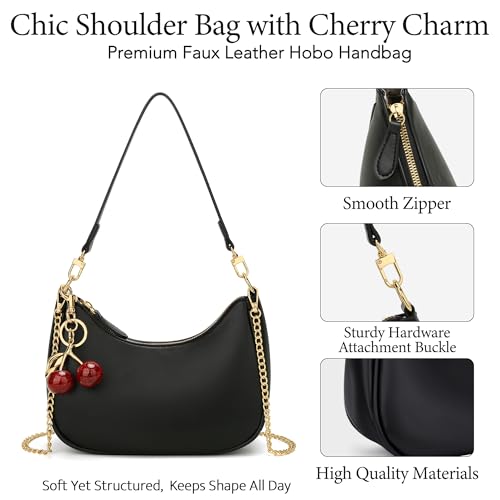 KKXIU Shoulder Bag for Women Cute Hobo Purses and Handbags Retro Clutch Underarm Purse | Cute - color: C-black