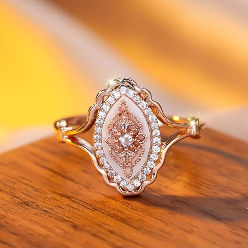 Simple Wave Lace Ring Women's Personalized Vintage Court Style Ring, Gold Rings for Women，Promise Rings for Her - color: Rose gold, size: 6