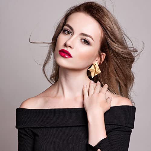 Glenmal Gold Statement Earrings for Women Large Gold Geometric Earrings Woven Twisted Leaf Earring Jewelry Gift - style: Lovely Style