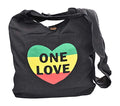 Mandala Crafts Hippie Bag, Large Boho Hobo Purse for Women, Crossbody Shoulder Sling Bags for Indie Style Bohemian Accessory - style: Rasta One Love