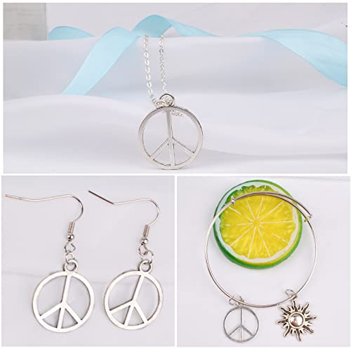 BronaGrand Sign Pendant Charms Alloy Peace Symbol Charms Peace Sign Beads Pendants Jewelry Charms Craft Supplies for DIY Necklace Bracelet Jewelry Making Accessory - color: Silver