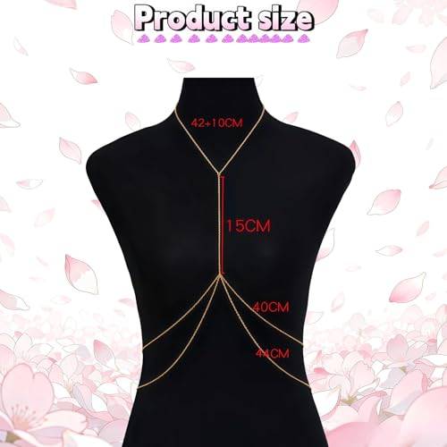14k Gold Plated Cross Waist Body Chain for Women, Sexy Bra Body Chains & Belly Chain, Waist Beach Jewelry for Vacation Accessories - style: Chain - gold