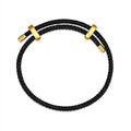 Simplicity Titanium Couple Bracelet - Unisex Steel Rope, Adjustable Wire, Fashion Style - color: Black, size: Adjustable